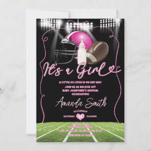 Invitation C'est une fille de football américain avec Baby sh