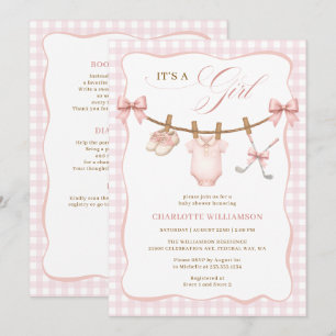 Invitation C'est une fille Golf Baby Shower Tout en Un