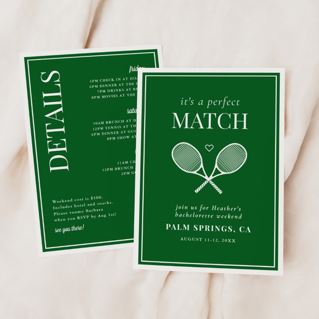 Invitation C'est une parfaite Match Tennis Bachelorette (Créateur téléchargé)