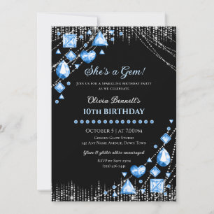 Invitation C'est une pierre précieuse gemme étincelante glam 