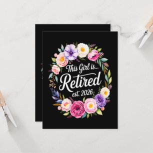 Invitation Cette fille est retraitée 2026 Floral Retiret