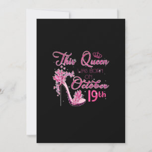 Invitation Cette reine est née le 19 octobre Joyeux anniversa