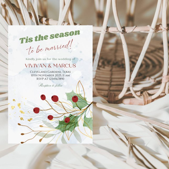 Invitation Cette saison pour être marié Mariage de Noël (Créateur téléchargé)