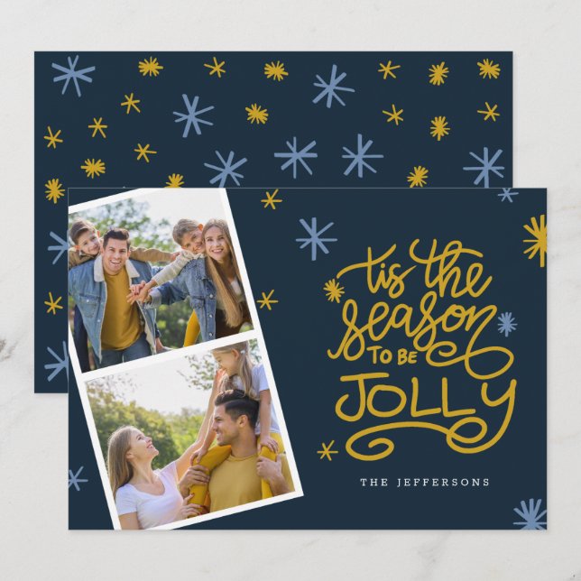 Invitation Cette saison sera Jolly Photo Holiday Card (Devant / Derrière)