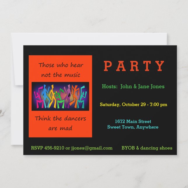 Invitation Ceux qui entendent pas la musique penser des (Devant)