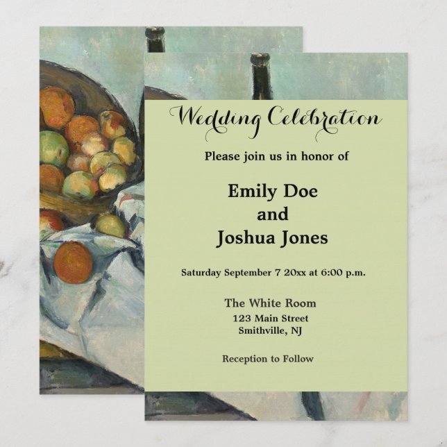 Invitation Cezanne Panier Pommes Impressionnisme Art (Devant / Derrière)