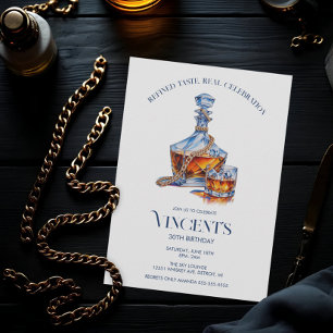 Invitation Chaîne cubaine Whiskey & Gold pour l'anniversaire 