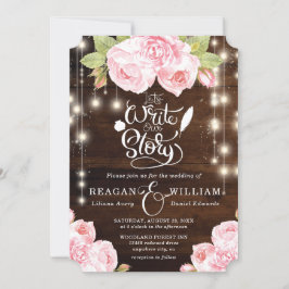 Invitation Chaîne de bois rustique illumine Mariage