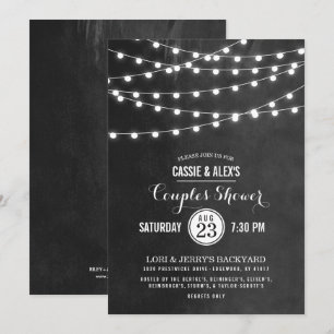 Invitation Chaîne de charbon Lumières Couples Douche Invitati