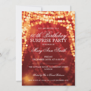 Invitation Chaîne de fête d'anniversaire Surveday Lights Gold