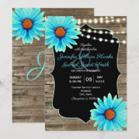 Chaîne de lumière en bois floral turquoise mariage