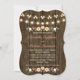 Invitation Chaîne de lumière rousse chute Mariage Acorn rusti