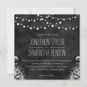 Invitation Chaîne De Mariage De Tableau Noir D'Invitations De