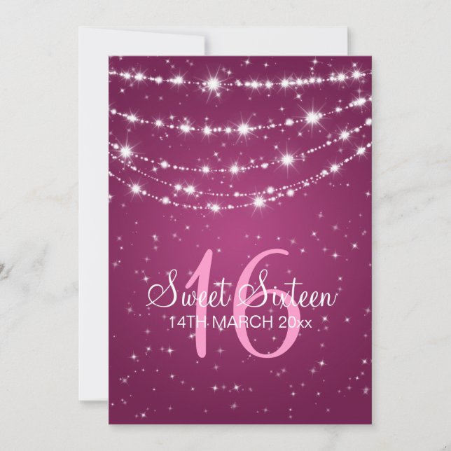 Invitation Chaîne d'éclaboussures Sweet sixteen (Devant)
