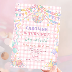 Invitation Chaîne en papier pastel boule disco fantaisiste An
