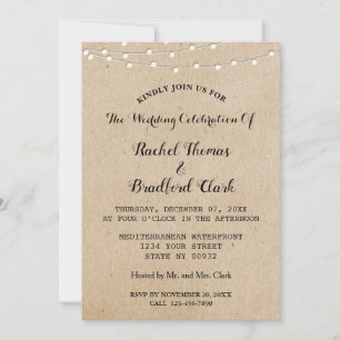 Invitation Chaîne illumine Rustique Mariage Celebration Custo