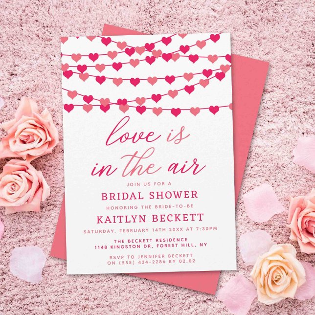 Invitation Chaîne pendante Fête des mariées de coeur d'amour (Créateur téléchargé)