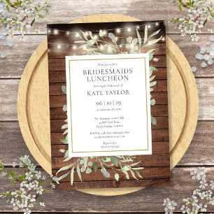 Invitation Chaîne rustique Lights Verdure Bridesmaids Déjeune