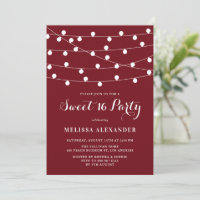 Chaîne Whimsical Lights Bourgogne Sweet 16 Party