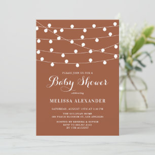 Invitation Chaîne Whimsical Lumières Baby shower en terre cui