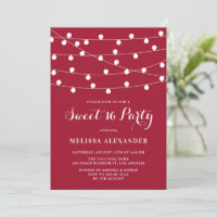 Chaîne Whimsical Lumières Rouge Sweet 16 Partie