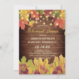 Invitation Chaînes de feuillage de automne rustique Dîner de 