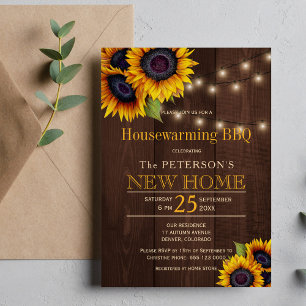 Invitation Chaînes de tournesols lumières automne ménage bbq