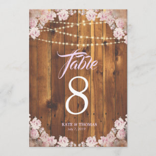 Invitation Chaînes lumineuses florales rustiques Numéro de ta