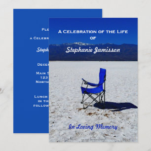Invitation Chaise Bleue Solitaire dans le Sable, Célébration