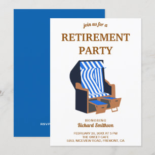 Invitation Chaises de plage Blue Strandkorb pour la fête de r