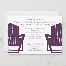 Invitation Chaises de plage violettes Adirondack Mariage