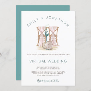 Invitation Chaises Rustiques Boho Blue Eucalyptus Mariage vir