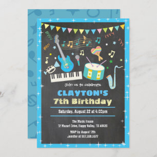 Invitation Chalboard blue boy