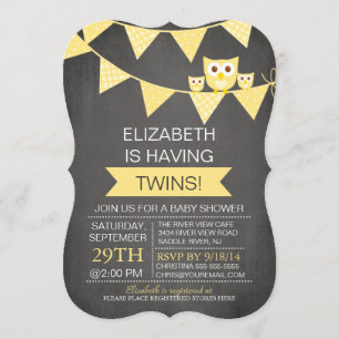 Invitation Chalet à charnière Chalet TWINS Baby shower NEUTRE