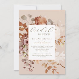 Invitation Chaleureux Neutre Floral Bridal Brunch Douche