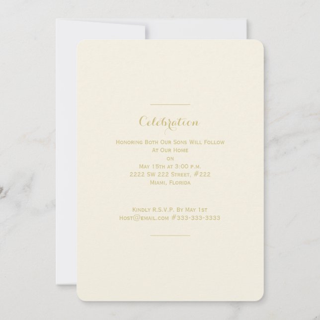 Invitation Chalice de communion et de confirmation (Dos)