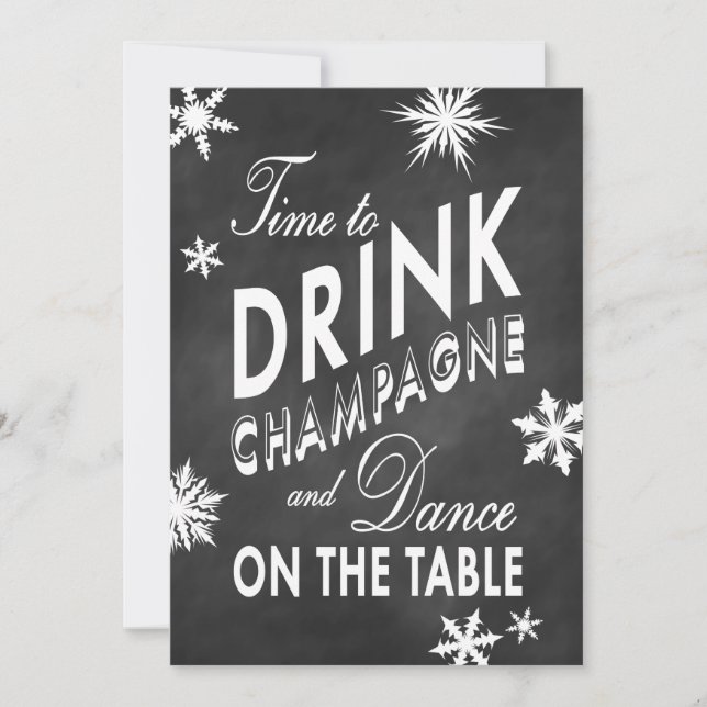 Invitation Chalk Time to Dragne Champagne Corporate Invitatio (Devant)