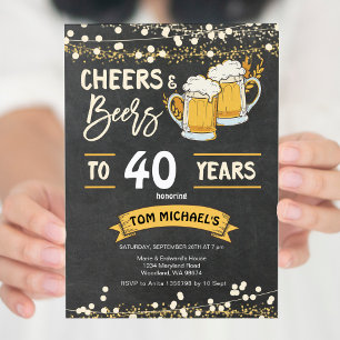 Invitation Chalkboard applaudit et bières anniversaire