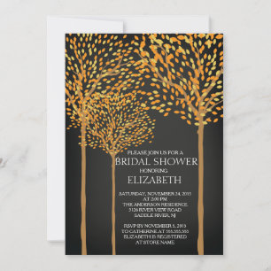 Invitation Chalkboard Automne Arbres nuptiale Douche Invitati