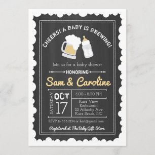 Invitation Chalkboard Baby brasse Baby shower, bulles