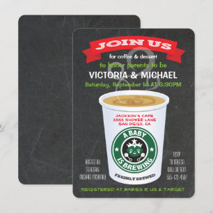 Invitation Chalkboard Baby est en train de brasser Baby showe