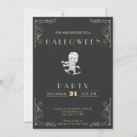 Chalkboard Black & Gold Running maman Halloween
