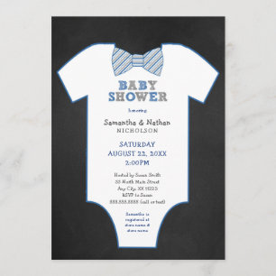 Invitation Chalkboard Bow Cravate Sous-shirt boy Baby Sprinki