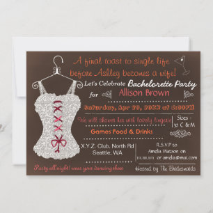 Invitation Chalkboard canberry Lingerie Douche photo Invitati