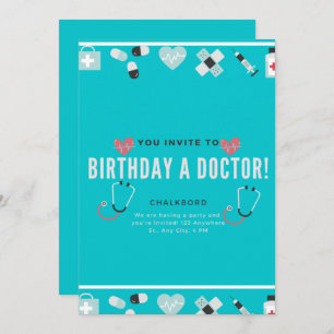 Invitation Chalkboard Doc est en Docteur Anniversaire