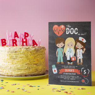 Invitation Chalkboard Doc est en Docteur Anniversaire