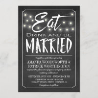 Chalkboard Eat Drink & Be Married Wedding Invite