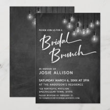 Chalkboard Edison Lights Moderne Brunch nuptial