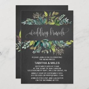 Invitation Chalkboard Foliage Mariage Brunch