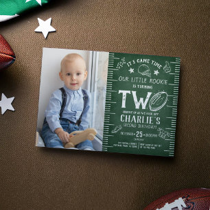 Invitation Chalkboard Football Athlétisme Photo 2e anniversai